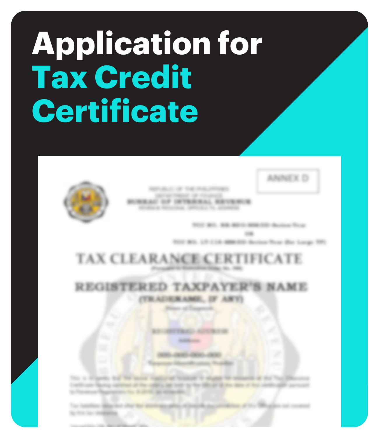 Application for Tax Credits Certificate